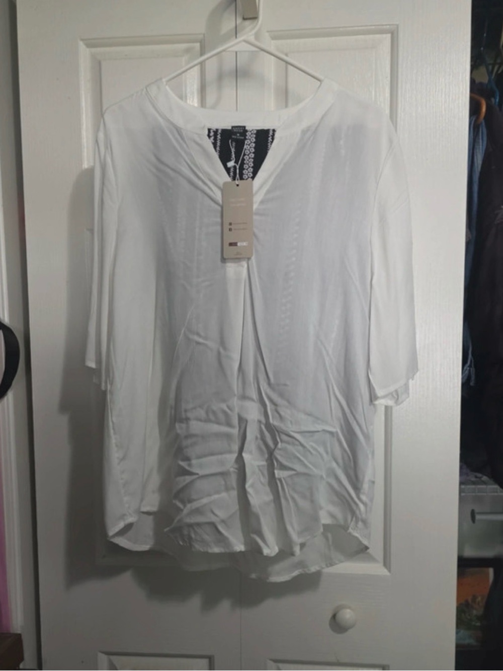 2 pieces set Women's White Short-Sleeve Top Comfortable Casual with pants